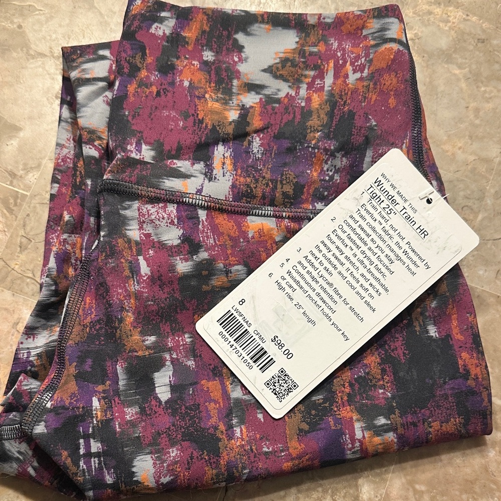 Wunder Train HR 25” size 8 NWT
